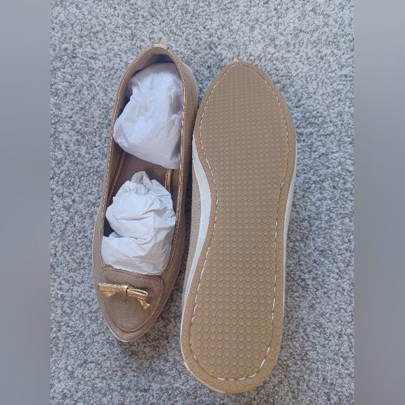 Tory Burch Dakota sneaker-Canvas/Metallic gold tan size 9 - Picture 6 of 10